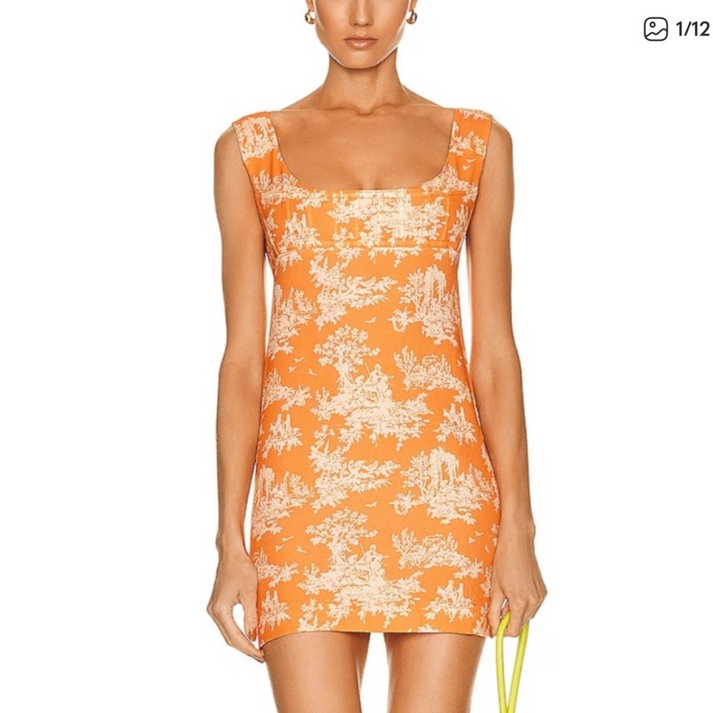 Miaou Orange Corset Mini Dress